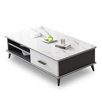 Ensemble de table basse et de meuble TV moderne de luxe avec panneau flottant en métal réglable pour salon et chambre à coucher, compatible avec les téléviseurs de 65 pouces et plus