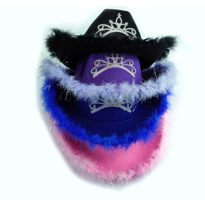 Bán Buôn Mũ Cao Bồi Phong Cách Phương Tây Dành Cho Người Lớn Ánh Sáng Màu Hồng Len Cảm Thấy Cowgirl Mũ Với Vương Miện Cho Phụ Nữ Của Đảng Wedding Phụ Nữ Quà Tặng - Product Image 3