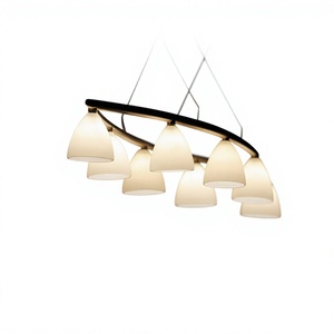 Lámpara de Araña Tradicional con Pantalla de Vidrio Colección Iqbal, LED 2700K Blanco Cálido, Iluminación Clásica para Comedor y Sala de Estar, Gran Venta - Product Image 1