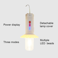 Lampe de camping solaire à filament LED rechargeable, lampe de tente suspendue avec panneau solaire séparé pour cour extérieure