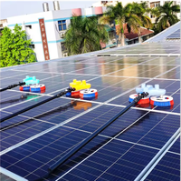 Brosse de nettoyage de panneaux solaires multifonctionnelle, machine de nettoyage de panneaux solaires électrique rotative, brosse alimentée en eau pour le nettoyage des panneaux solaires