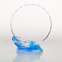 Trophée en cristal de verre en forme de nuage, nouveau design, vente en gros, avec impression laser et UV, plaque personnalisée pour souvenir d'entreprise