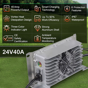 29.4V 29.2V מטען ליתיום יון 24v 40A Lifepo4 מטענים עמיד למים לקטנוע חשמלי מלגזה חשמלית עגלת גולף - Product Image 2