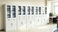 Archivador Metálico Desmontable al por Mayor para Fabricantes, Gabinete de Almacenamiento de Oficina con Puerta de Vidrio y Cerradura para Escuelas y Empresas
