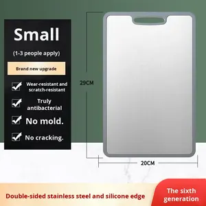 <span class=keywords><strong>Tagliere</strong></span> <span class=keywords><strong>in</strong></span> <span class=keywords><strong>acciaio</strong></span> inossidabile 304 a doppio lato antibatterico con bordo <span class=keywords><strong>in</strong></span> Silicone antiscivolo <span class=keywords><strong>tagliere</strong></span> <span class=keywords><strong>in</strong></span> titanio - Product Image 5