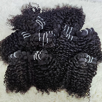 Extensiones de Cabello Humano Virgen Natural, Grado 12A, Súper Doblemente Tramado, Corte Pixie Rizado, Cutícula Alineada, para Mujeres Negras