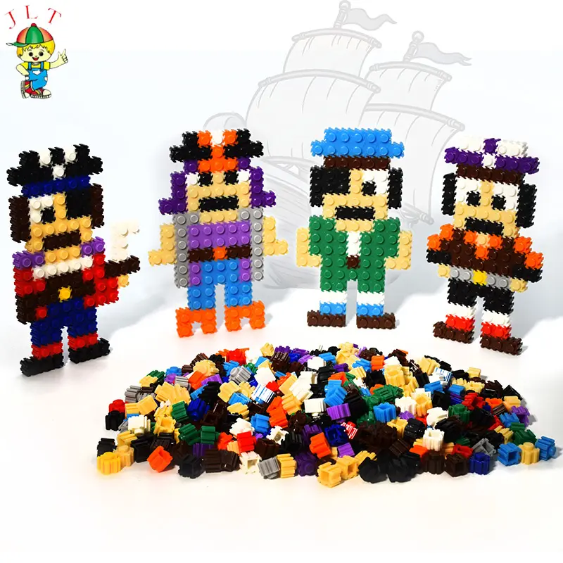 Juguetes Educativos de empalme para niños, modelo de pirata en miniatura, juguetes de construcción de tubos de plástico