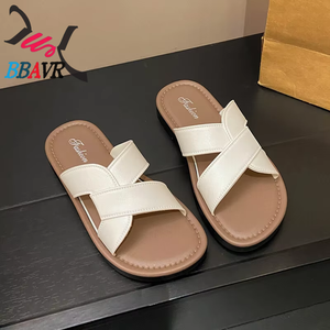 Balakon Zapatos de mujer con punta abierta de PU, impermeables, para todas las estaciones, antideslizantes, sin cordones, planos, informales, para exteriores, color blanco EVERGREEN - Product Image 6