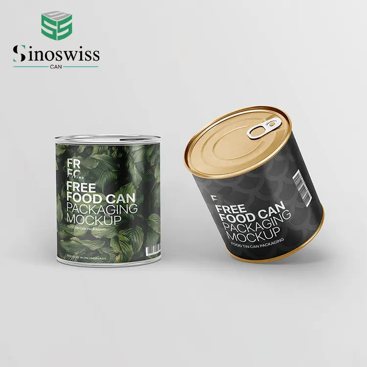 Eco friendly custom brand logo metal lid milk coffee tea powder food grade paper empty can tin for canning food packaging