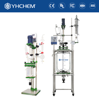 Réacteur de cristallisation en verre chemisé YHCHEM 50L avec refroidisseur de refroidissement pour extrait botanique et processus de purification