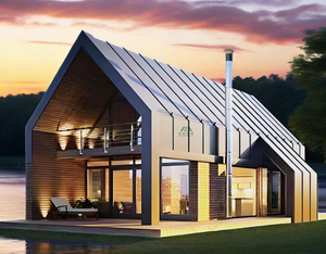 Maison préfabriquée moderne de luxe en acier pour hôtel, résidence, camping, séjour chez l'habitant, villa ou appartement, maison triangulaire - Product Image 2