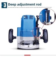 Routeur électrique industriel Dongcheng M1R-FF02-12 pour le travail du bois, 1850W haute puissance, 22000 tr/min, machine à fraiser le bois, outil à mandrin de 1/2 pouce