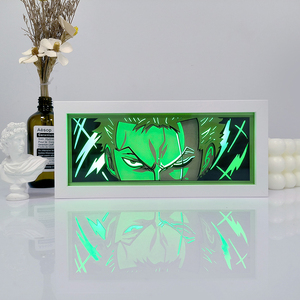 Nueva Lámpara de Papel Tallado en 3D con Marco de Sasuke RGB Mixto, Personaje de Dibujos Animados <span class=keywords><strong>Uzumaki</strong></span> Luffy, Figura de Anime, Caja de Luz LED de Papel, Lámpara Nocturna - Product Image 4