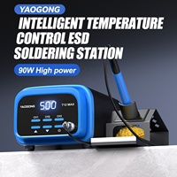 Station de soudage professionnelle T12 MAX 90W, chauffage rapide, écran LCD numérique, température réglable, fer à souder pour la réparation de téléphones portables