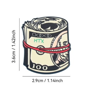 Pin de esmalte con diseño de billetes de 100 dólares enrollados, broche de solapa con apilamiento de <span class=keywords><strong>dinero</strong></span> en efectivo - Product Image 2
