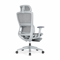 Chaise de bureau moderne en maille, réglable, dossier haut, soutien lombaire, pivotante, avec accoudoirs 3D ajustables