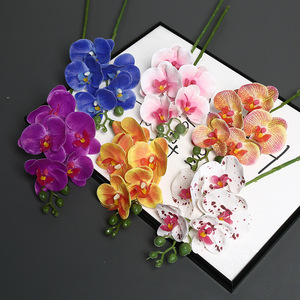 <strong>Small</strong> 4 Heads Moth Orchid 3D Film Pu Real Touch Artificial Flowers Multi Color for Outdoor Wedding Hotel Home Decor - Product Image 1