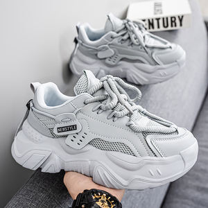 Zapatos Deportivos de Suela Gruesa para Hombre, Transpirables, con Cordones, Estilo Mocasín, Tendencia de Moda Primavera-Otoño, Cómodos, Blancos, Venta al Por Mayor - Product Image 5