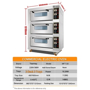 Forno elettrico industriale di cottura della torta del pane della funzione di controllo della temperatura dell'oem 3 della fabbrica di anno con il temporizzatore