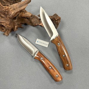 Blh01 شعار مخصص الكلاسيكية 3Cr13 مقبض خشبي من الفولاذ المقاوم للصدأ مستقيم الصيد سكين شفرة ثابتة - Product Image 1