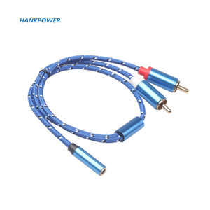 铝合金外壳2合1 3.5毫米母对2 <span class=keywords><strong>RCA</strong></span>公功率放大器低音炮音频适配器电缆 - Product Image 5