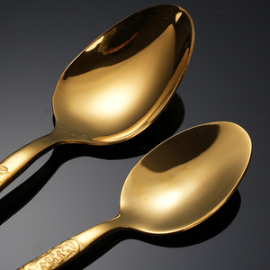 Ensemble d'argenterie en acier inoxydable <span class=keywords><strong>de</strong></span> luxe doré, couverts, couteau martelé, <span class=keywords><strong>fourchette</strong></span>, cuillère <span class=keywords><strong>à</strong></span> gâteau, <span class=keywords><strong>restaurant</strong></span> <span class=keywords><strong>à</strong></span> domicile - Product Image 4