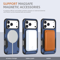 Coque antichute robuste de qualité industrielle pour iPhone 17 18 ProMax avec support anneau métallique – Vente en gros