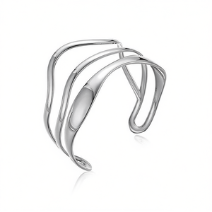 Amy Amy <b>Cuff</b> <b>Bracelet</b> <b>Silver</b> Plated Alloy Women's Trendy Bangle Gift Jewelry B1160 - Product Image 1