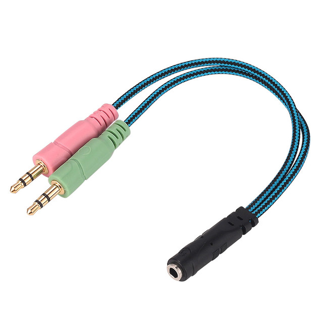 KOTION EACH 3.5mm 1 to 2 Earphones Y Splitter Adapter Audio Aux Cable for G9000 Gaming Headset PC