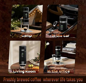 เครื่องชงกาแฟเอสเพรสโซแบบพกพา 4-in-1 แรงดัน 20 บาร์ พร้อมระบบทำความร้อนในตัว แบตเตอรี่ถอดได้ เหมาะสำหรับการตั้งแคมป์ ท่องเที่ยว และในรถยนต์ - Product Image 2