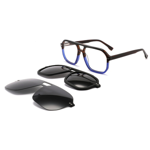 Thời trang Hot Bán Acetate khung tac ống kính phân cực UV400 màu xanh clip trên unisex Kính mát - Product Image 4