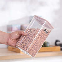 Lot de 4 boîtes hermétiques pour aliments secs, lait en poudre, grains de café, céréales carrées scellées en plastique, cadeaux