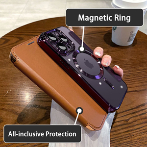 Étui de téléphone à clapet créatif pour iPhone 17 16 Promax, étui en cuir TPU magnétique plaqué avec emplacement pour carte pour <span class=keywords><strong>Samsung</strong></span> S25 Ultra S24FE - Product Image 5