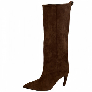 European and American Style Fashion Pointed High Boots Simple Temperament Solid Color Straight Boots 2025 New All-match High - Product Image 4