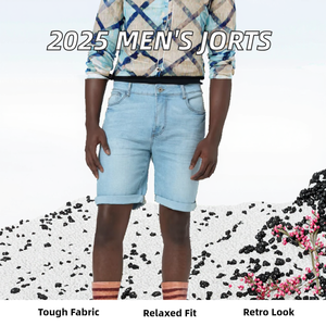 2026 Custom <b>Men's</b> High Waist Baggy <b>Jean</b> Shorts Loose Fit Vintage Acid Washed Jorts OEM Serviced Customized Styles - Product Image 3