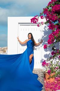 Candy Color Satin V Neck Lace Flying Gown Womens Maxi <b>Dress</b> Beach Photoshoot <b>Evening</b> Party <b>Wedding</b> Wear B2B Bulk Wholesale Suppl - Product Image 3