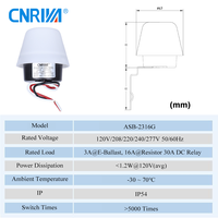 Interruptor Inductivo para Exteriores CNRIYA 95-305V, Control Electrónico de Luz Día/Noche, IP54/IP44, LED Disponible para Alumbrado Público