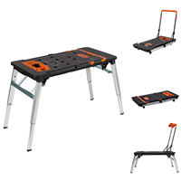 Table de travail pliante multifonction 7-en-1 avec chevalet de menuisier, sans prise, pour garage et atelier