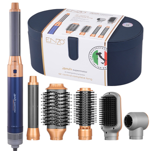 ENZO <span class=keywords><strong>6</strong></span> en 1 Hair Styler One Step Blow Brush Set Peine de aire caliente Rizador con cepillo intercambiable Cabezal giratorio Cepillo secador de pelo - Product Image 1