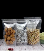 Sacs d'emballage alimentaire en plastique transparent avec fermeture éclair, Doypack à fond plat, plusieurs tailles
