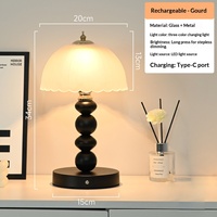 Lampe de chevet LED 220V en verre vintage, design moderne et luxueux, en forme de gourde, lumière d'ambiance blanc chaud pour chambre à coucher