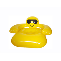 Canapé gonflable jaune moderne pour enfants avec visage souriant, idéal pour le camping en extérieur et la chambre à coucher