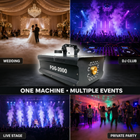 Machine à fumée LED robuste 2000W, 5 min de préchauffage, réservoir 2,5L pour concerts, scènes et événements (location)