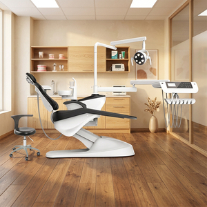 Fauteuil dentaire électrique à prix de gros usine avec accoudoir, construction métal et plastique, coussin en cuir - Product Image 1