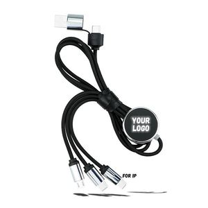 Customised Business Promotional Gift Glow Logo Light up Multi Ports Phone Usb 3 in 1 Led <b>Charging</b> <b>Cable</b> - Product Image 1