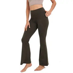 Salspor − pantalon de Yoga taille haute pour femmes, leggings d'entraînement, évasé, jambes larges