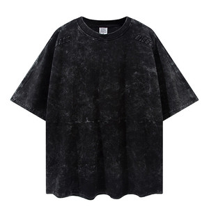 <span class=keywords><strong>T</strong></span>-shirt surdimensionné pour homme, imprimé rétro, col rond, noir, effet délavé, avec motif 3D en relief personnalisé <span class=keywords><strong>Tik</strong></span> Tok 2022 - Product Image 2