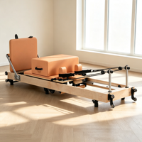 Appareil de Pilates Reformer en érable pliable et réglable avec repose-jambes pour la maison, équipement d'exercice en gros