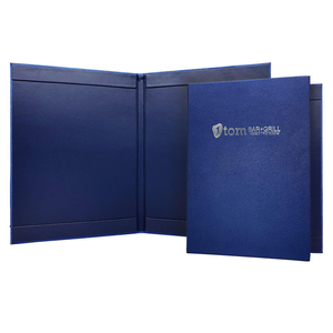 Porte-menu en similicuir bleu, taille personnalisée, couverture de menu double face, livre de menu de restaurant, vente en gros - Product Image 3