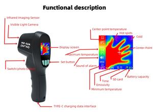 HZ-32A all'ingrosso ad alta risoluzione Mini palmare termocamera a infrarossi per la misurazione della temperatura - Product Image 2
